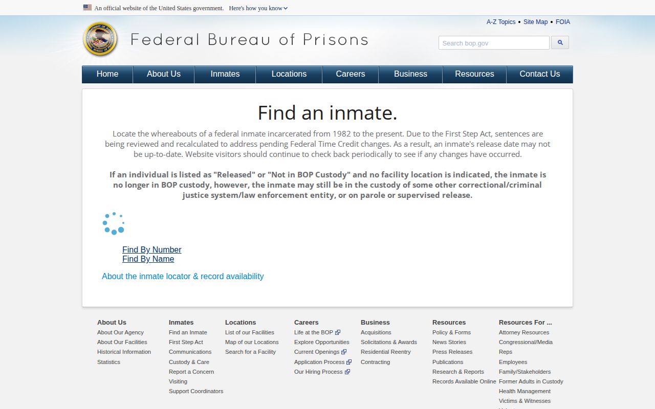 Federal locator result path for Mecklenburg County released inmates