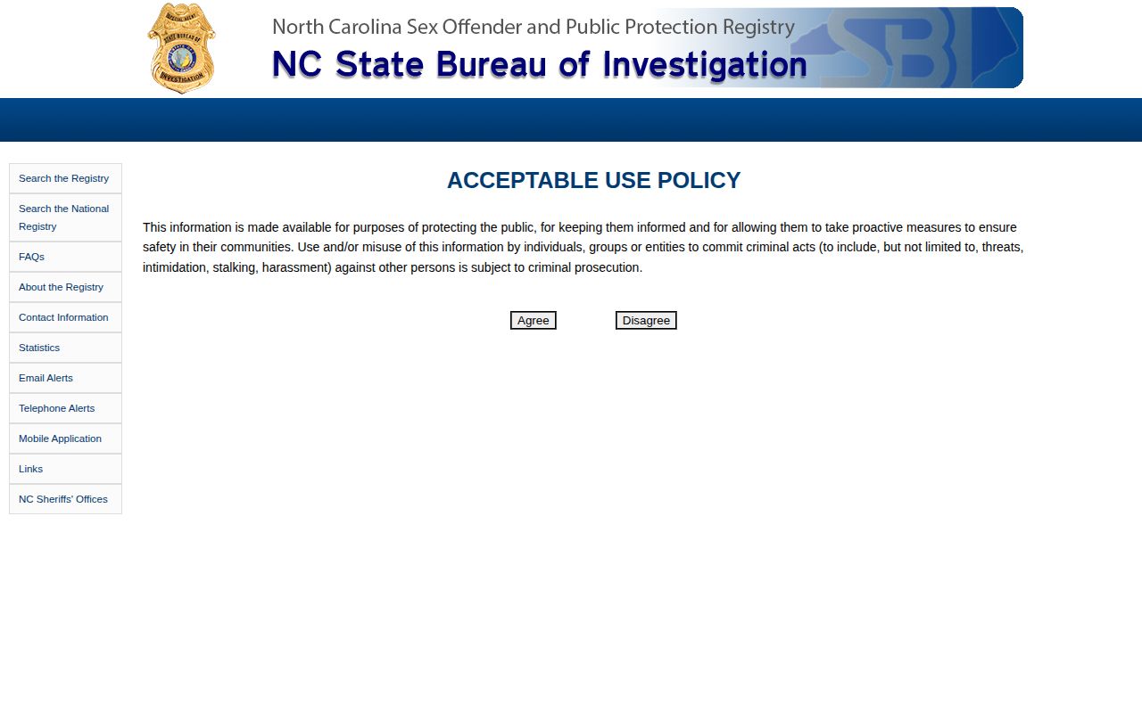 Mecklenburg County release notification separate registry search