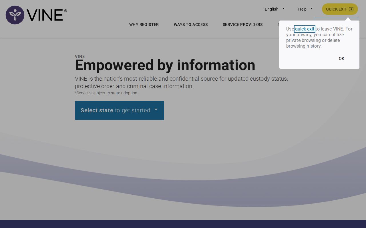 Mecklenburg County VINELink inmate search for North Carolina